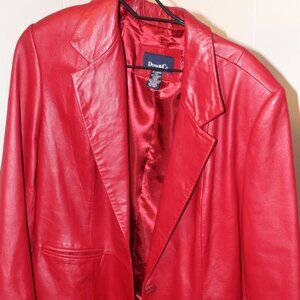 Denim&Co Red Leather Jacket